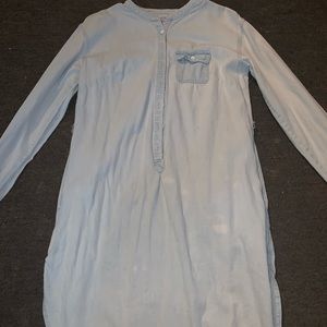 Long sleeve light washed jean dress